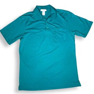 Vintage teal pocket front adidas polo Med.